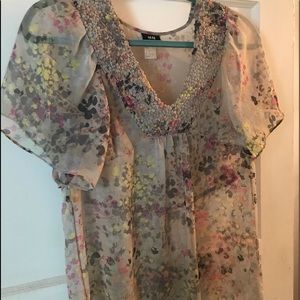 H&M sheer floral blouse